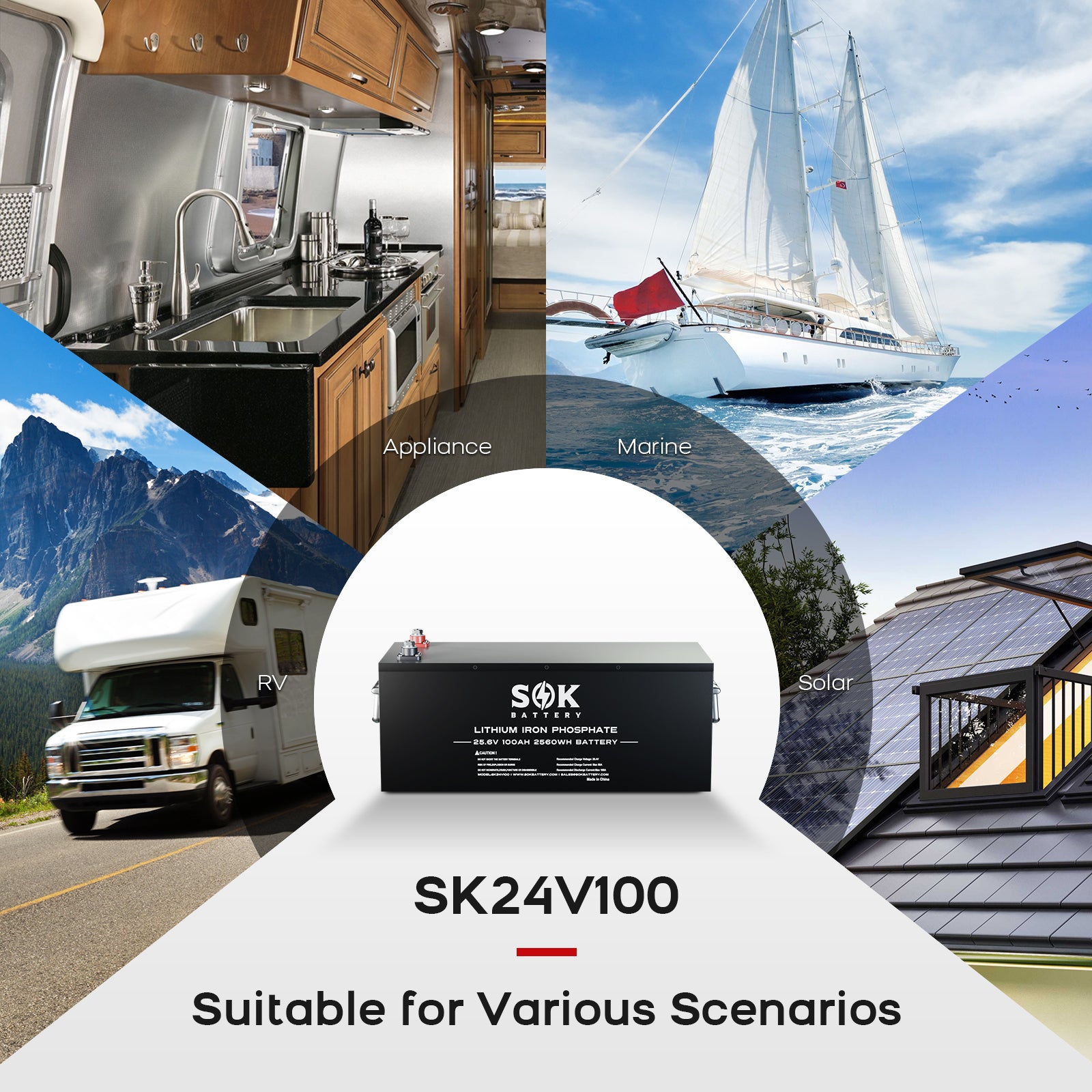 SK24V100 | SOK 24V 100Ah LiFePO4 Battery